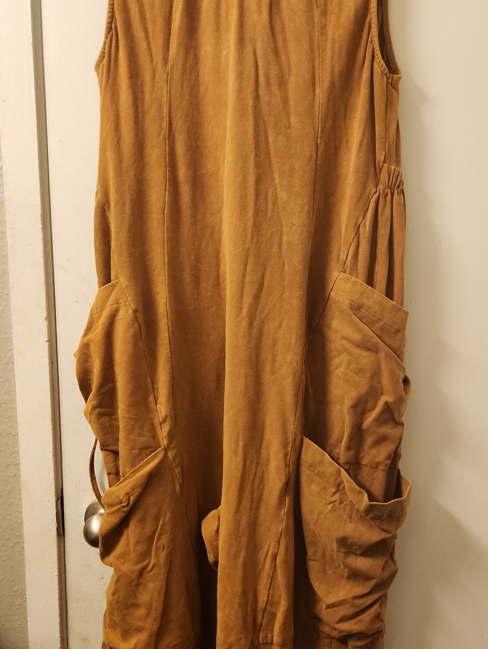 Tree Bird Nest turning point washed cargo jumpsuit-Camel Easel - Picture 4 of 14